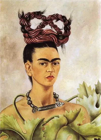 Autorretrato con trenza Frida Kahlo